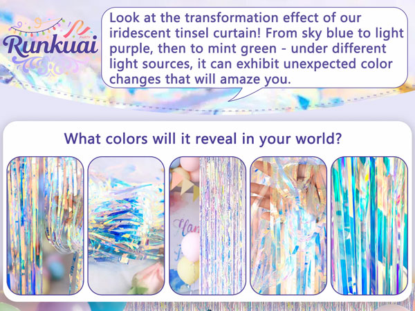 iridescent party decorations