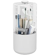 YOOLENS Toothbrush Holder with Cover 360 Rotating 4 Compartments Bathroom Toothpaste Electric Too...