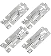 FATLODA 4 Pack Barrel Bolt Latch, Slide Bolt Latch 3 Inches Slide Latch Lock, Thickened Stainless...
