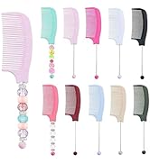 10 Pack Beadable Combs Plastic Styling Wide Tooth Handheld Hair Comb with Blank Bar for DIY Curly...