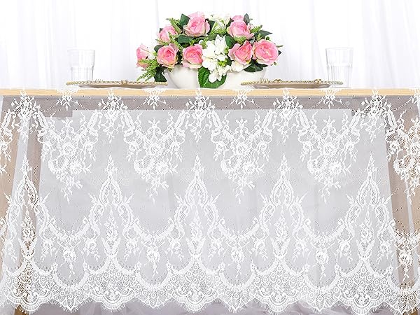 WHITE LACE TABLECLOTH
