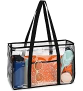 Fammart Clear Beach Bag for Women, Large Clear Tote Bag for Stadium Events - Zipper Closure, Wate...