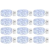 inkgear 12 Pack Fairy Lights with Timer - Battery Operated 3 Modes, 7ft 20 LED Waterproof Indoor ...