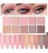 HHLTOH Ten Color Pink Brown Series Matte Eyeshadow Makeup Palette, High-Pigment Eye Shadow, Smoot...