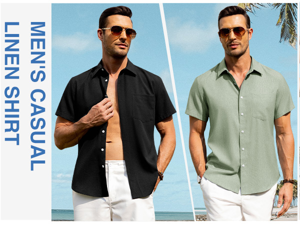 men's casual linen shirt