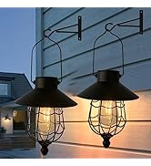 Solar Lanterns Outdoor Hanging Metal Vintage Lantern Warm White Solar Lights lamp Waterproof Edis...
