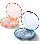 Retainer Case, 2 Pack Orthodontic Mouth Guard Case with Magnetic Closure Hinged Lid, Portable Sli...