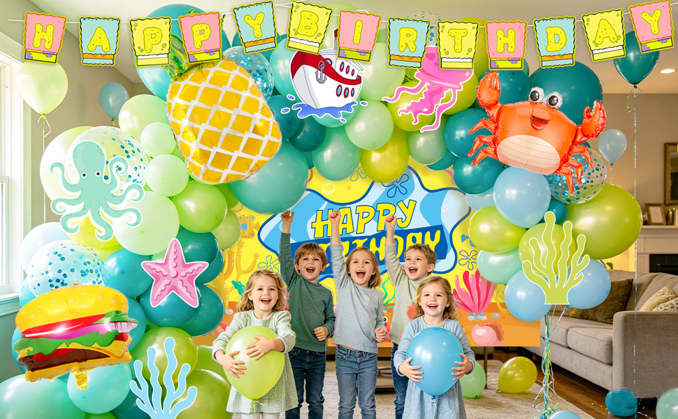 sponge birthday decorations kit