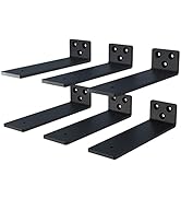 NEODROP 6-Pack 6 Inch Mini Floating Shelf Brackets, Heavy Duty Hidden Bracket for Wall Decor, Bla...