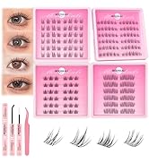 MOONKALI Lash Clusters Kit 4 Styles Cluster Eyelash Extensions Kit Left and Right Cat Eye Eyelash...