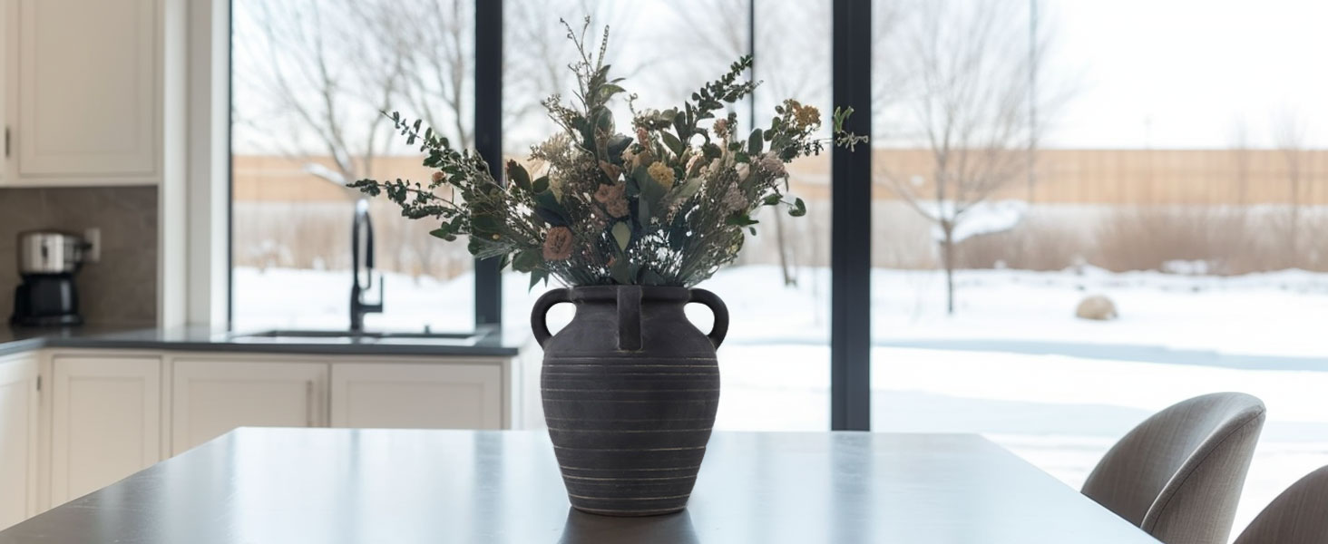 black vase home decor
