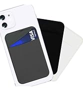 Meroqeel Cell Phone Wallet Stick on Back of iPhone Case, 3 Pack Sticky Phone Card Holder Sleeve, ...