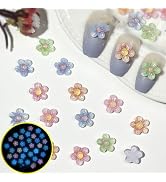 LBPEPAMZ Spring Summer Flower Nail Art Charms Glow at Night Colorful Floral Nail Charms Glitter G...