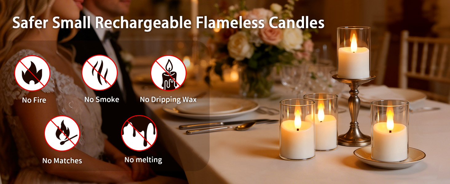 Safer Rechargeable Flameless Candles