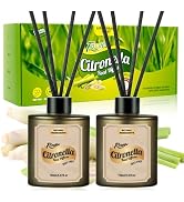 STRN Citronella Reed Diffuser Set, Citronella Scent Oil Diffuser with 12 Sticks, 2 Packs 300ML(10...
