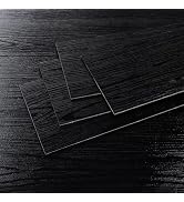 CRE8TIVE 24-Pack Black Vinyl Plank Flooring Peel and Stick Floor Tile Waterproof Vinyl Wood Floor...