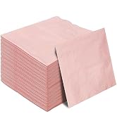 50 Pieces 3-ply Light Pink Cocktail Napkins Beverage Napkins Dessert Napkins Disposable Paper Nap...
