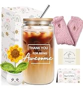 fcaylo Funny Thank You Gifts for Women, Appreciation Gifts with Glass Cup for Employees, Thanksgi...