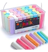 Keebor Washable Sidewalk Chalk, 54 Pcs 8 Colors Jumbo Chalks Bulk, Non-Toxic Chalk for Kids Adult...