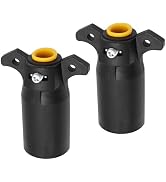 2-Pack 12V 7 Way Trailer Plug, 7 Pin Trailer Plug Connector, 7 Way Round RV Style Flat Blade Trai...