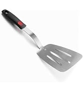 Stainless Steel Spatula, Flexible Metal Slotted Turner for Cast Iron Skillet, Thin Blade and Heat...