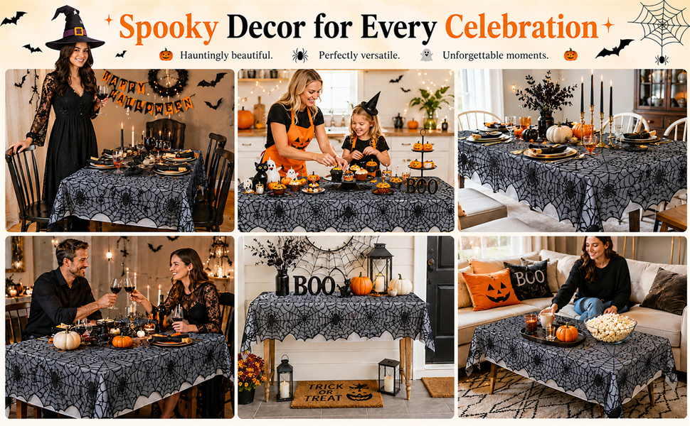 Halloween Spider Web Tablecloth