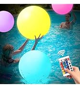 MIAOKE Pool Toys 16 Inch 5 Pack- 16 Lighting and 4 Modes LED Beach Ball with Remote Control,Suita...