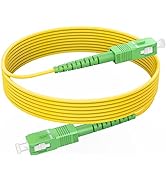 RamboCables (1.64ft/0.5m) SC/APC to SC/APC Fiber Optic Internet Cable, OS2 Single Mode Fiber Patc...
