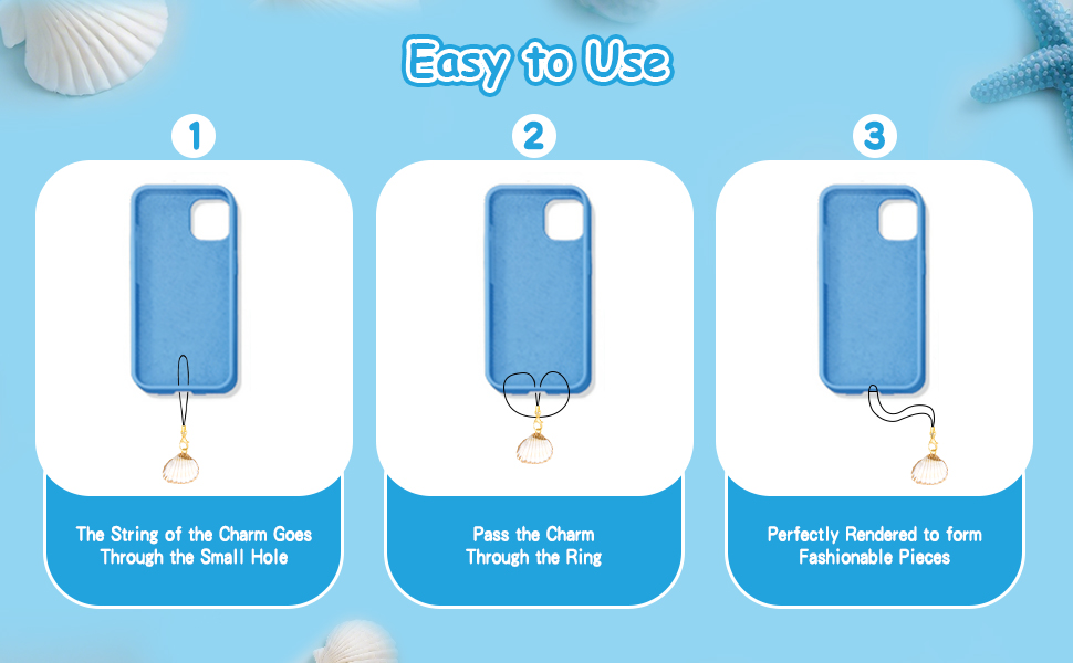 5Pcs Shell Phone Charms
