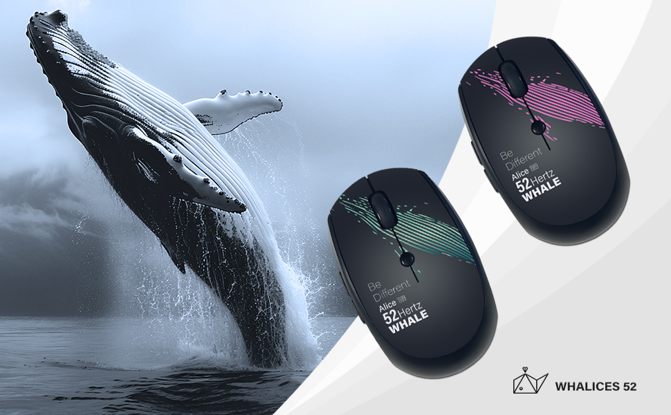 Whalices 52 bluetooth and 2.4g wireless mouse
