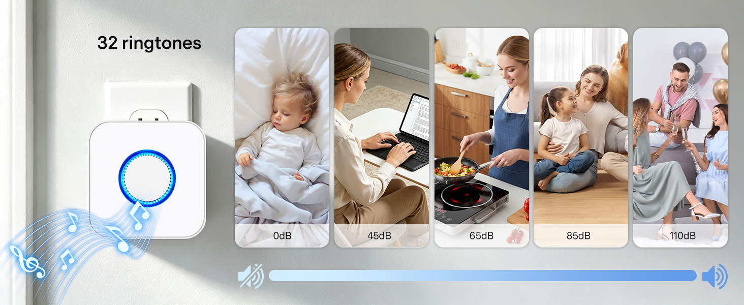 smart wifi door bell alarm with 32ringtones and 5 volumes