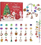 Redtwo Christmas Advent Calendar Bracelets 2025 for Girls, 24 Days Xmas Countdown Calendar DIY Je...