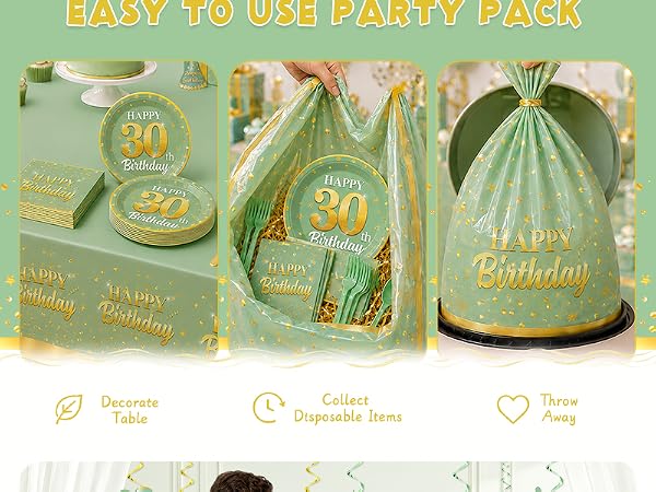 30th birthday plates and napkin sets