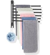 WJYMRO Swivel Towel Rack, 12.6 Inch Towel Bar with Wall Mounted 180° Rotation, 6 Arms Towel Hange...