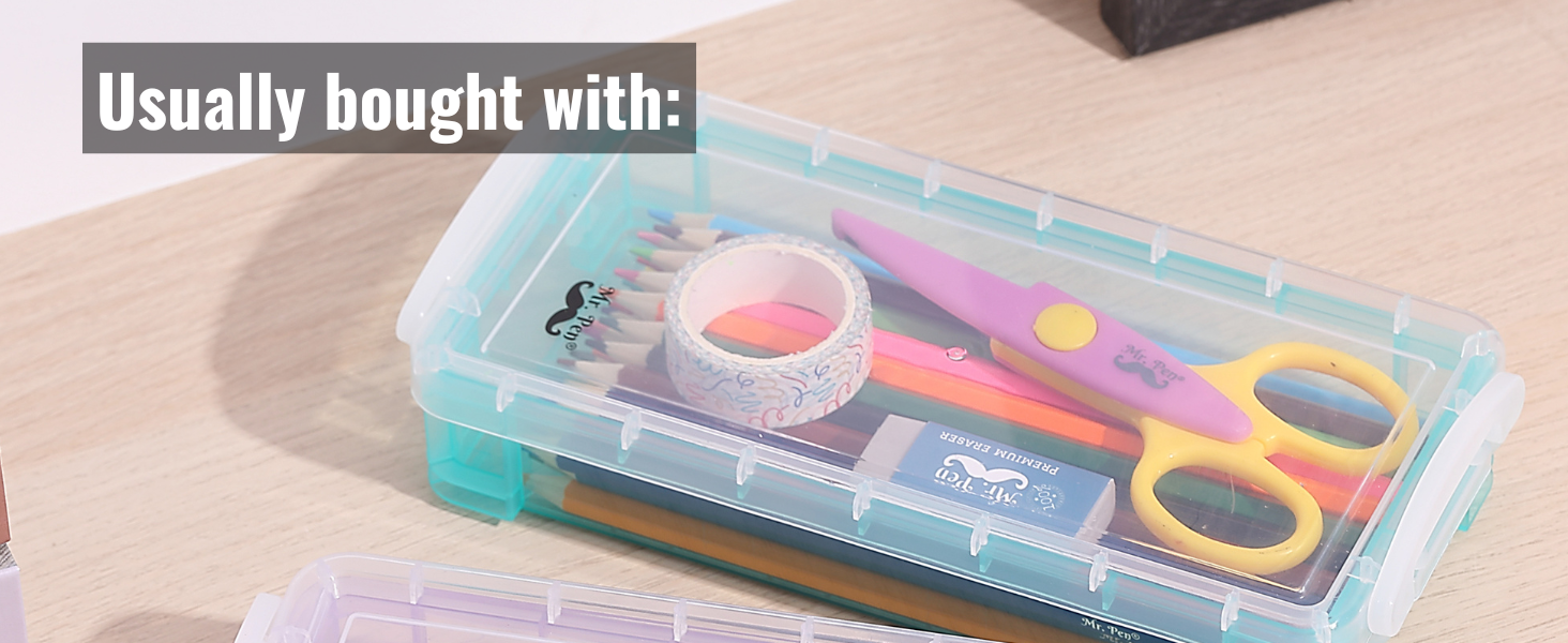 Plastic Pencil Box Case, Pencil Case, Crayon Box, Pencil Case for Kids, Clear Pencil Case