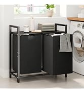 Kitstorack Laundry Basket Organizer, Laundry Hamper with Shelf & 2 Pull-Out Removable Bags, Dirty...