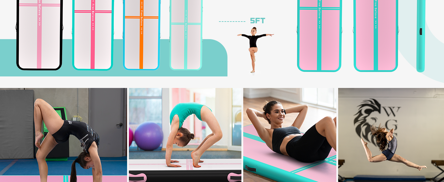 Inflatable Gymnastics Tumbling Mat Air Tumble Track Mats for Kids