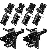 TRIPLE DEER Heavy Duty Self-Closing Gate Hinge and Self-Locking Latch Hardware Kit, Stainless Ste...
