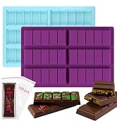 WMKGG 2 PCS Chocolate Bar Mold Set, with 100Pcs Bags, Knafeh Pistachio Chocolate Bar, Deep Chocol...