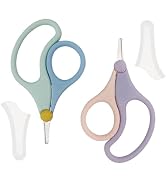 2Pcs Toddler Safety Scissor, Baby Fingernail Clippers Colorful, Cute Baby Safety Scissors, Easy G...