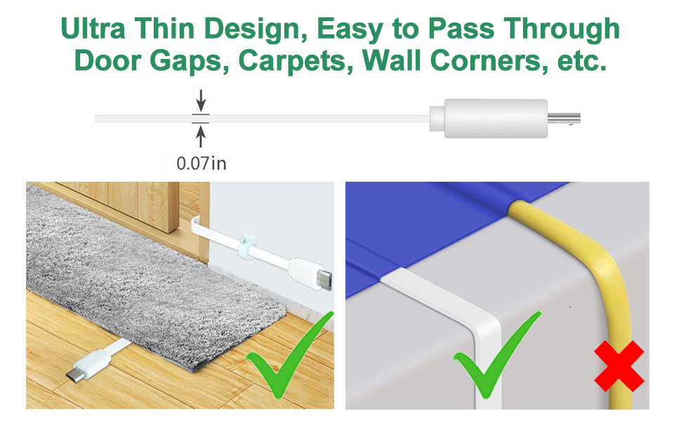 Ultra Thin Design, Easy to Pass Through Door Gaps,Carpets,Wall Corners,Etc