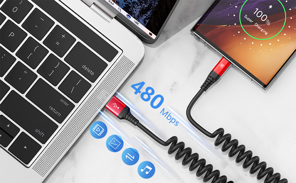 USB A to Type C Charge Cord
