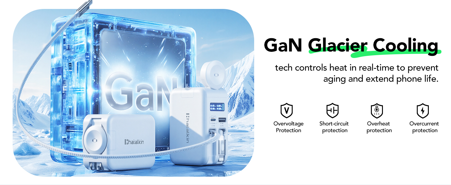 GaN6 Glacier Cooling, controls heat in real-time to prevent aging and extend phone life.