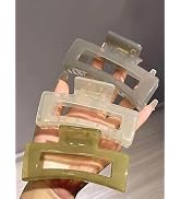 Extra Large Hair Claw Clips for Women, 5 Inch Unbreakable Large Rectangle Claw Clips for Thick Ha...