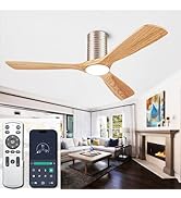Flush Mount Ceiling Fans, 52 Inch Ceiling Fan with Remote/APP Control,3CCT Dimmable Lights,Noisel...