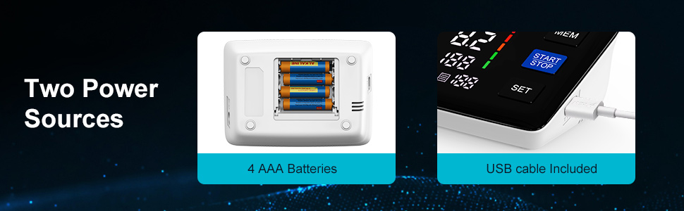 Blood Pressure Machine with USB Cable and 4 AAA Batteries