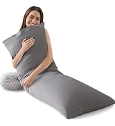 WhatsBedding Memory Foam Body Pillow with Pillowcase, Soft Large Long Bed Pillow for Adults, Brea...