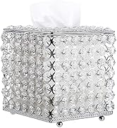 Sumnacon Crystal Square Tissue Box Cover - Decorative Tissue Box Holder, Sparkling Cube Tissue Ho...