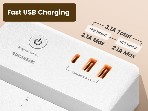remote control outlet plug power strip indoor with usb type c surge protector