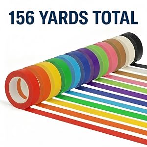 rainbow painters masking tape 12 rolls bulk colorful arts crafts school supplies labeling tape